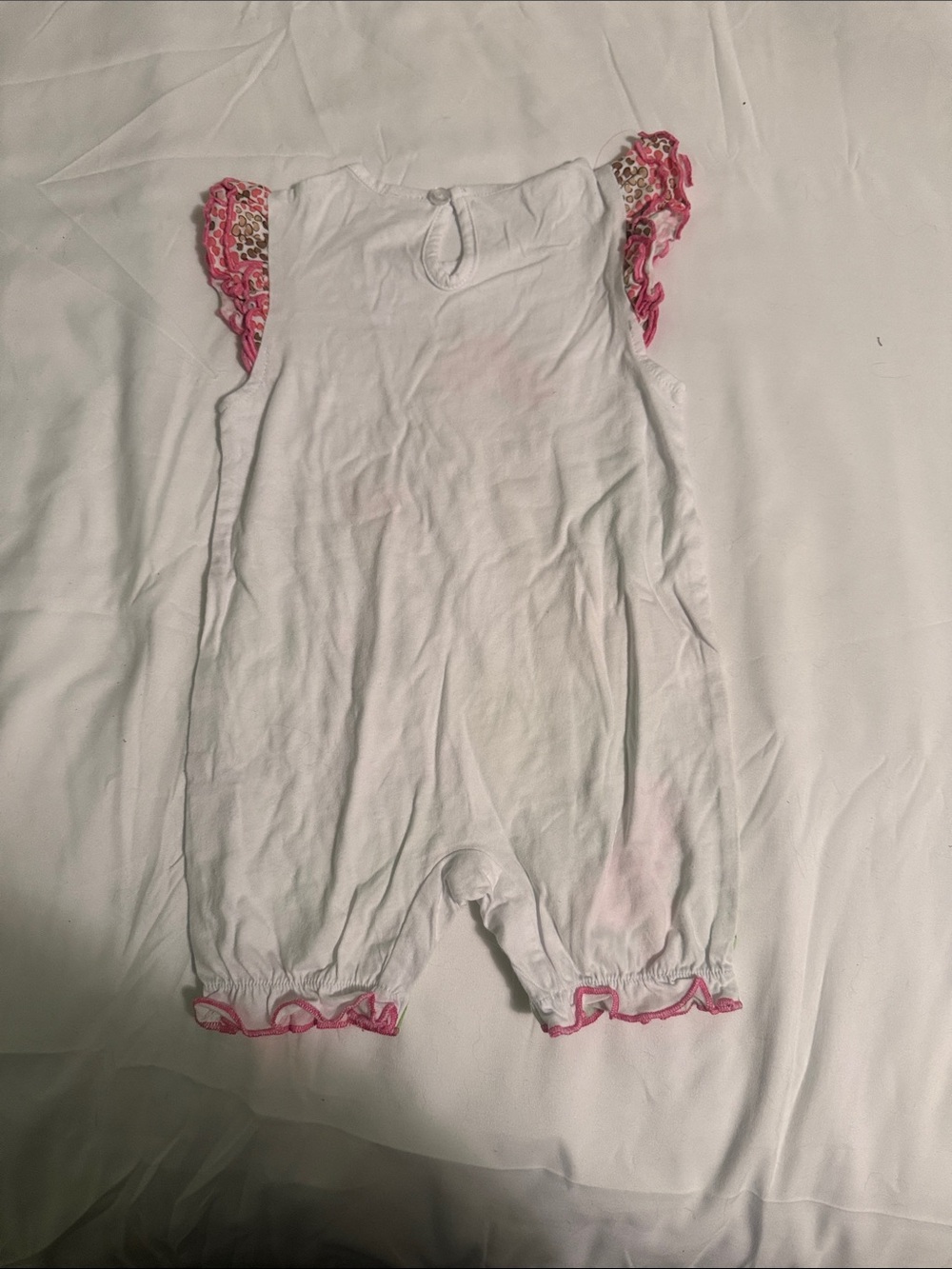 White Baby Romper with Giraffe & Zebra Floral Print - Picture 2 of 2